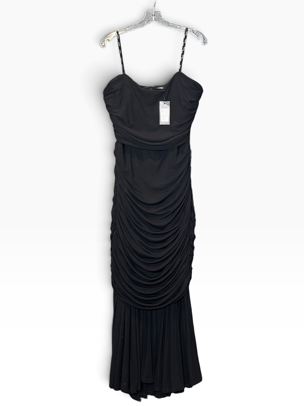 City Chic 14 XS Natalia Maxi Dress Black Ruched Formal Evening Mermaid Strapless
